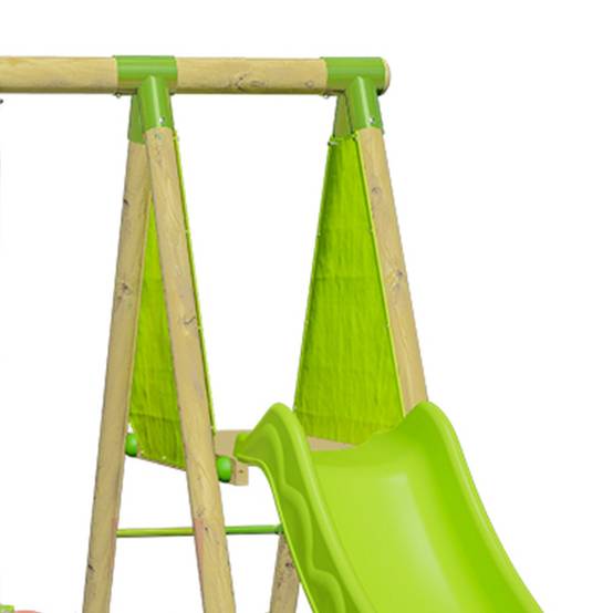 Station de jeux bois 2,30 m Topwood YAKI VERT - 6 enfants - Image 9