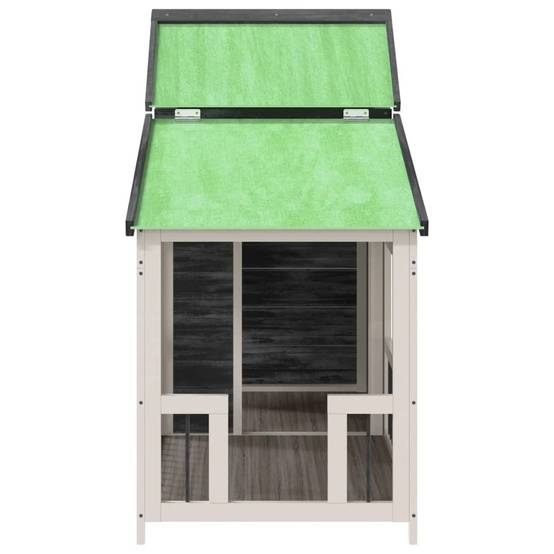 Chenil bois de pin gris 143 x 60.5 x 109 cm - PANGIVO - Image 4