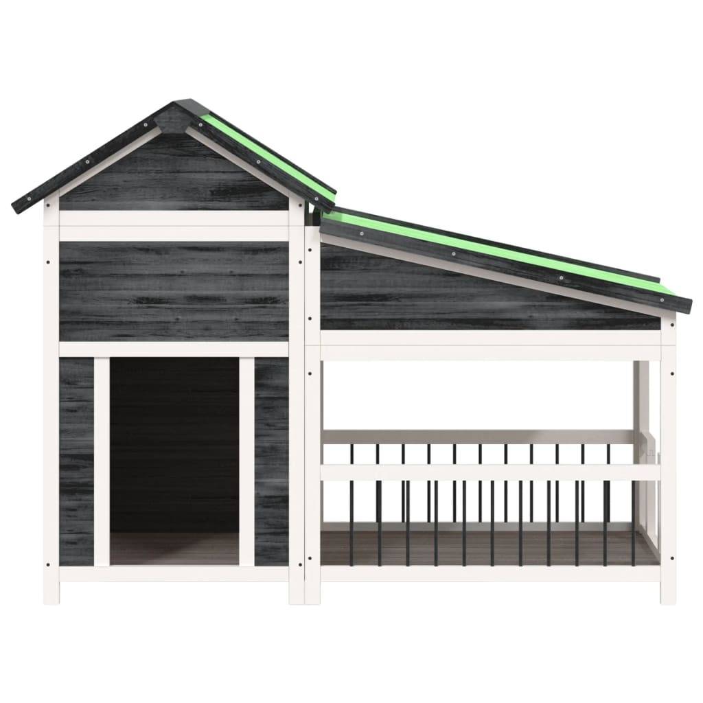 Chenil bois de pin gris 143 x 60.5 x 109 cm - PANGIVO - Image 3