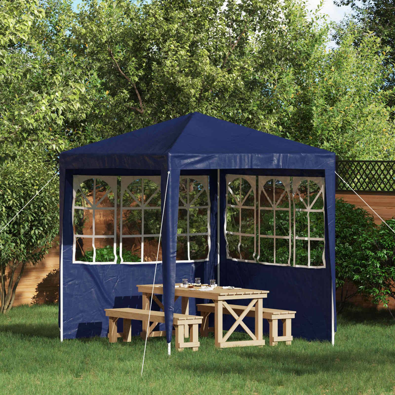 ComfortXL - Parois latérales pour tente de réception PE acier extérieur 200x195cm bleu - ComfortXL Outdoor Living - Image 1