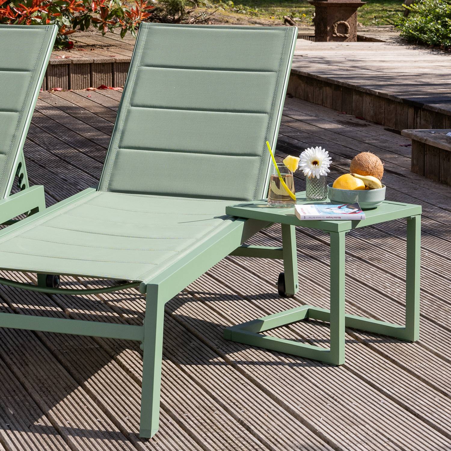 Table d'appoint BARBADOS en aluminium vert sauge - HAPPY GARDEN - Image 3