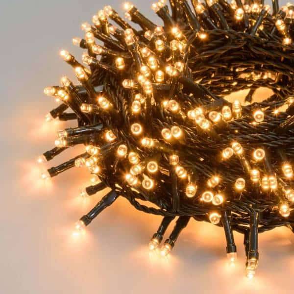 Lotti - Guirlande led ambré 12,5M 300 LED 8 modes de lumière timer câble vert extérieur Lotti - Image 1