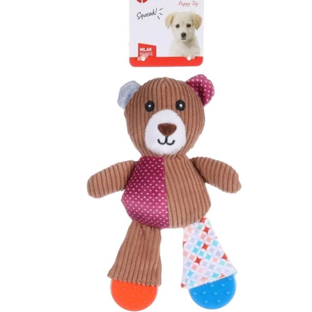 Flamingo - Jouet ourson brun Nilak, avec pieds TPR, 19 cm, pour chiot - Image 4