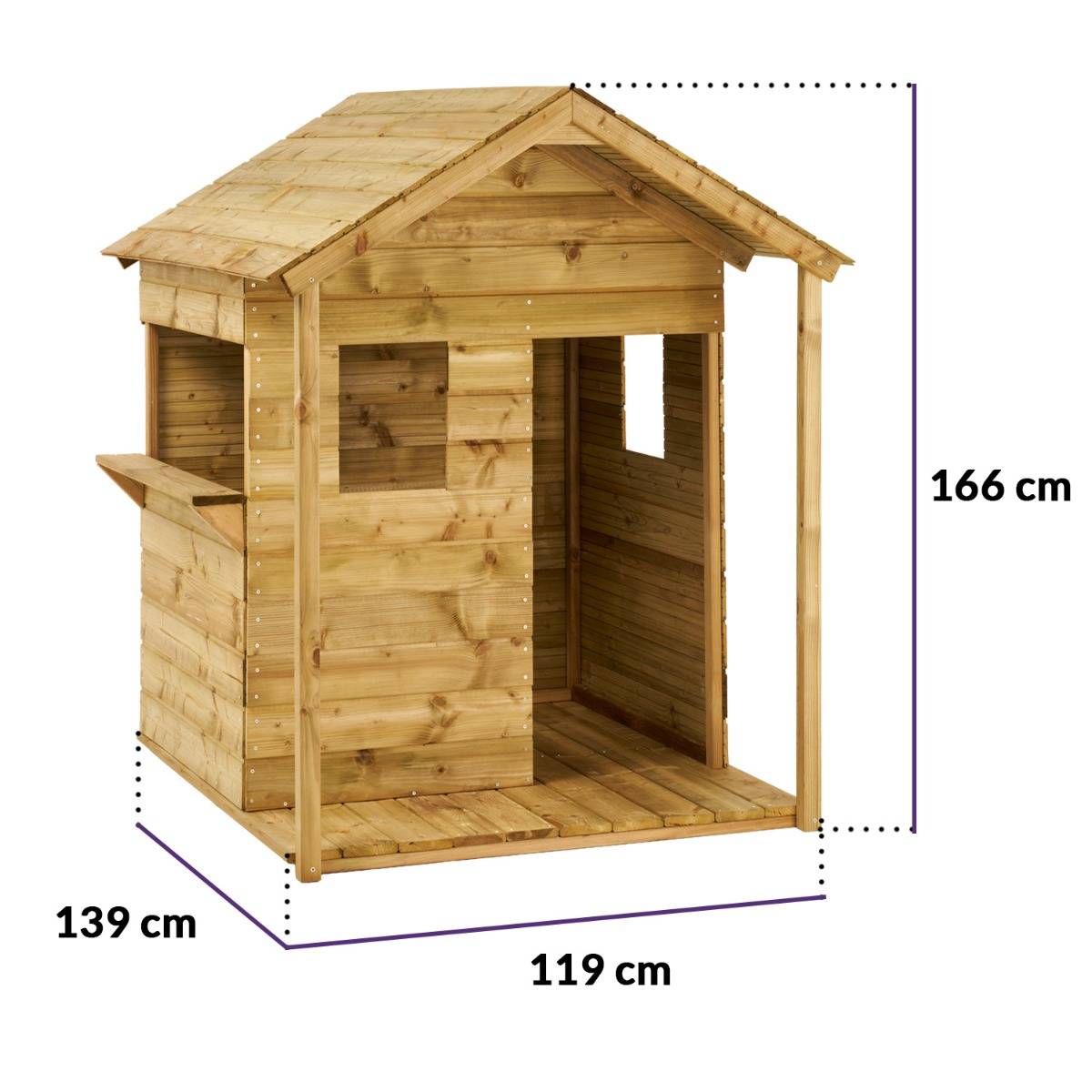 Kangui - Maisonnette bois cabane enfant extérieur - Toit étanche - Comptoir - Préau COSI Kangui - Image 3