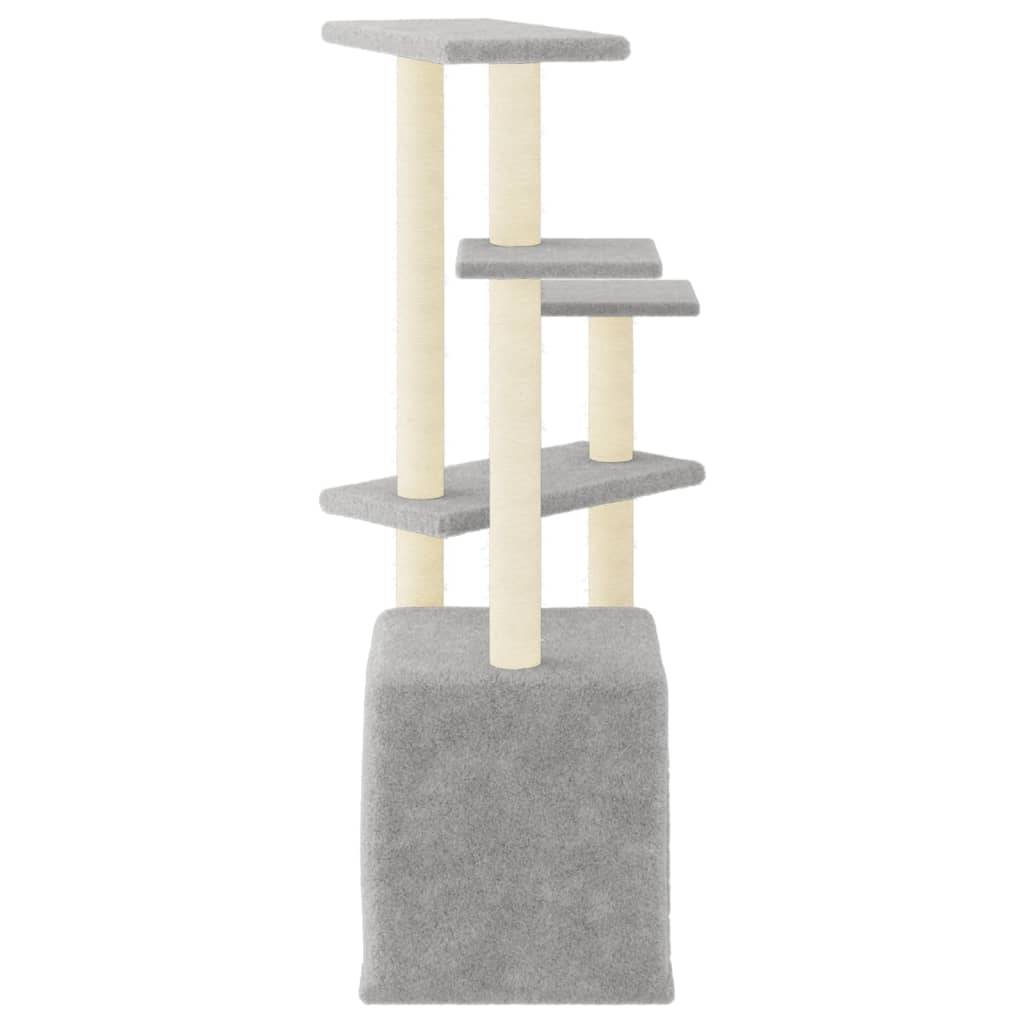 Arbre à chat design en sisal avec niche et plateformes de repos Gris Clair 107,5 cm – ComfortXL Pet Living - Image 4