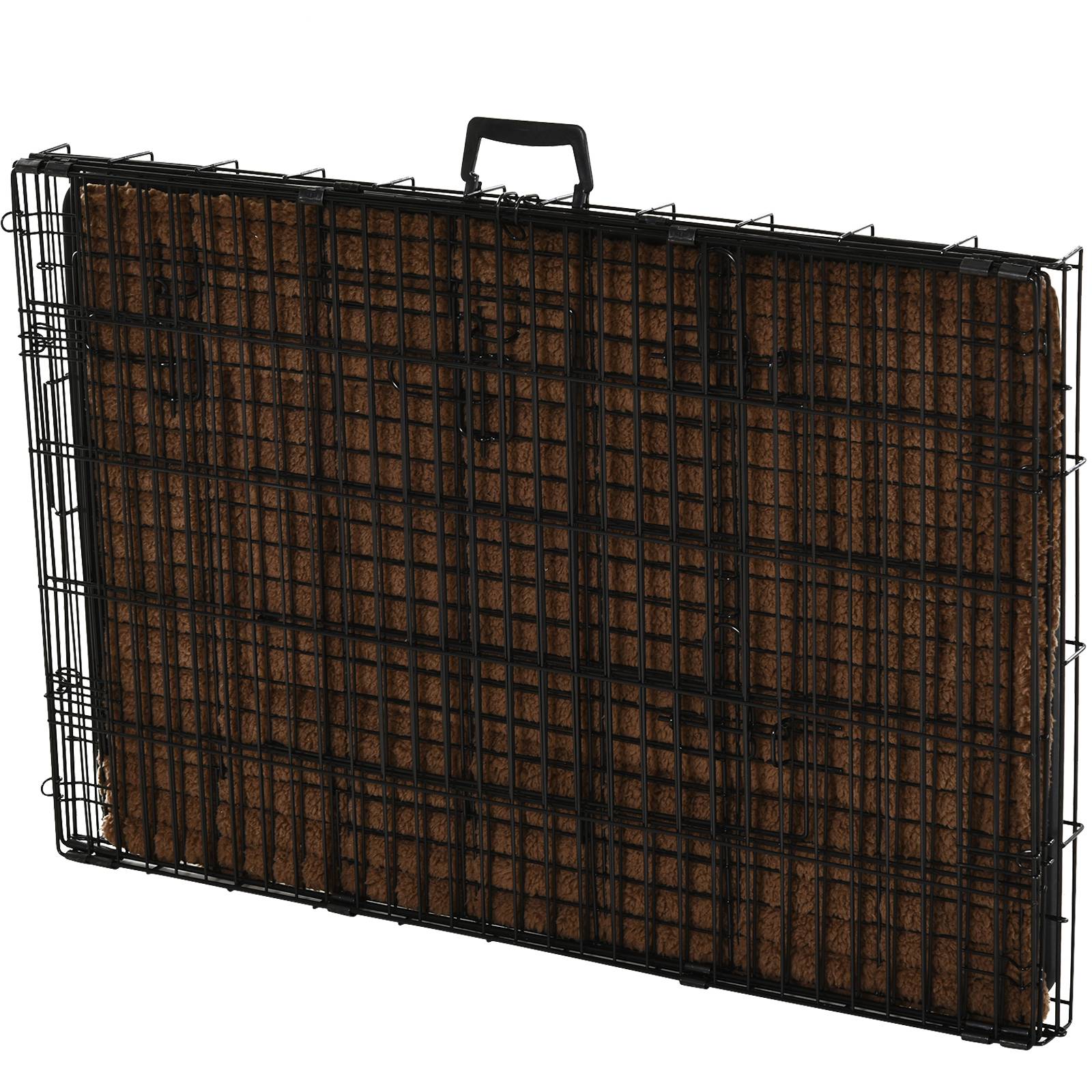 Pawhut - Cage caisse de transport pliante pour chien poignée, plateau amovible, coussin fourni 92 x 57 x 62,5 cm - Image 6