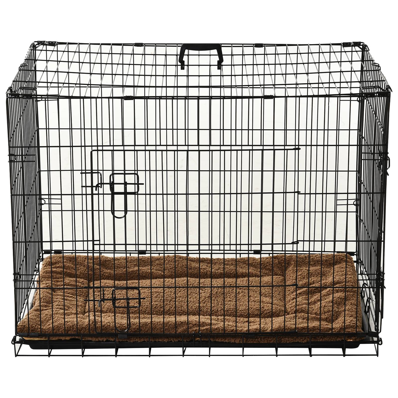 Pawhut - Cage caisse de transport pliante pour chien poignée, plateau amovible, coussin fourni 92 x 57 x 62,5 cm - Image 2