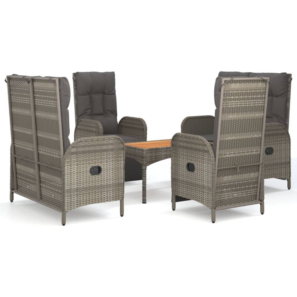 Vidaxl - Ensemble à manger de jardin 5 pcs coussins gris résine tressée vidaXL 3185089 - Image 2