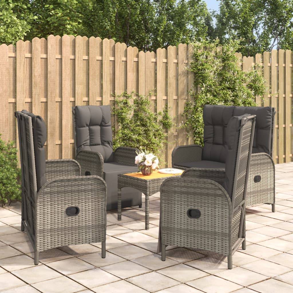 Vidaxl - Ensemble à manger de jardin 5 pcs coussins gris résine tressée vidaXL 3185089 - Image 1