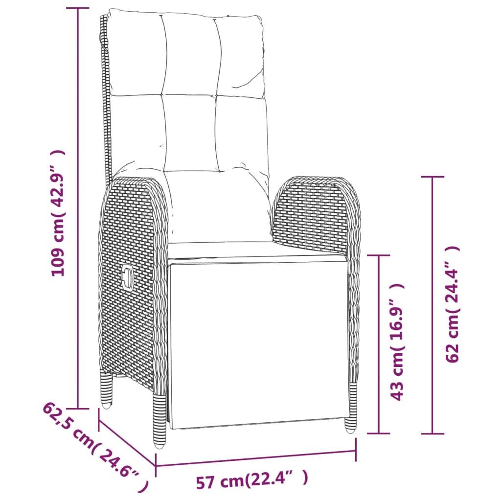Vidaxl - Ensemble à manger de jardin 5 pcs coussins gris résine tressée vidaXL 3185089 - Image 3