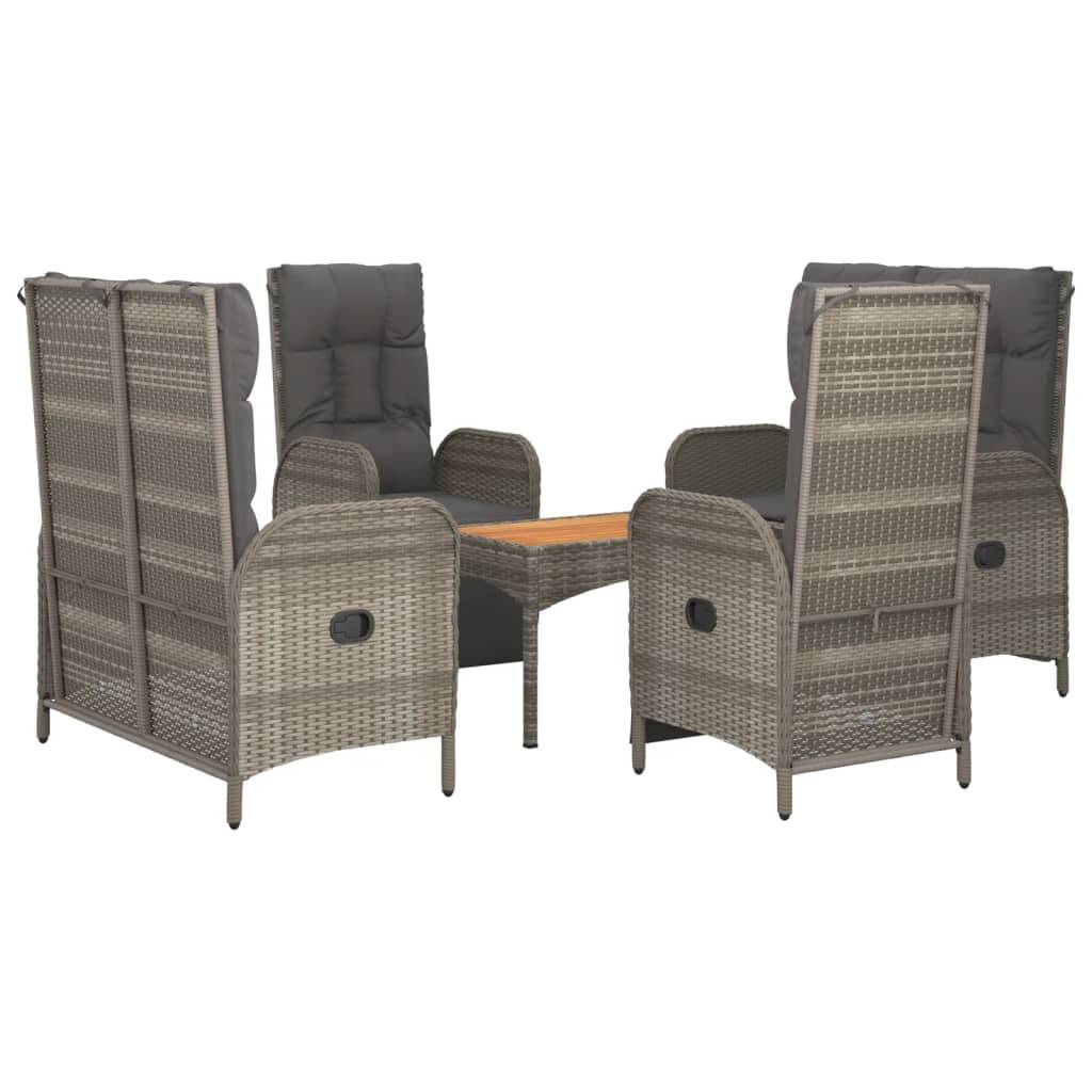 Vidaxl - Ensemble à manger de jardin 5 pcs coussins gris résine tressée vidaXL 3185089 - Image 4