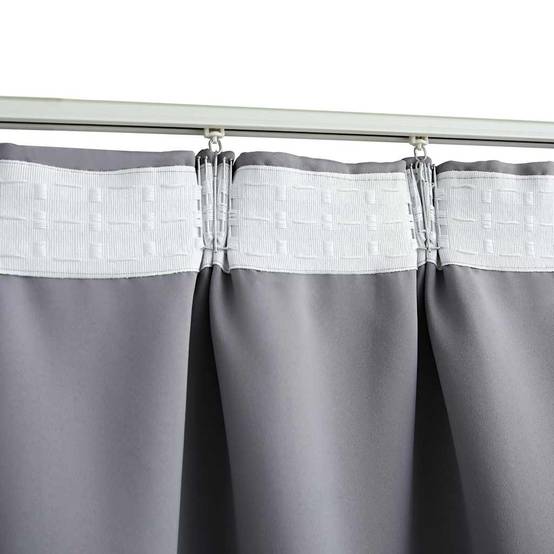 Rideaux occultants - Panneaux de rideau avec crochets 2 pcs Gris 140x245 cm - Image 4