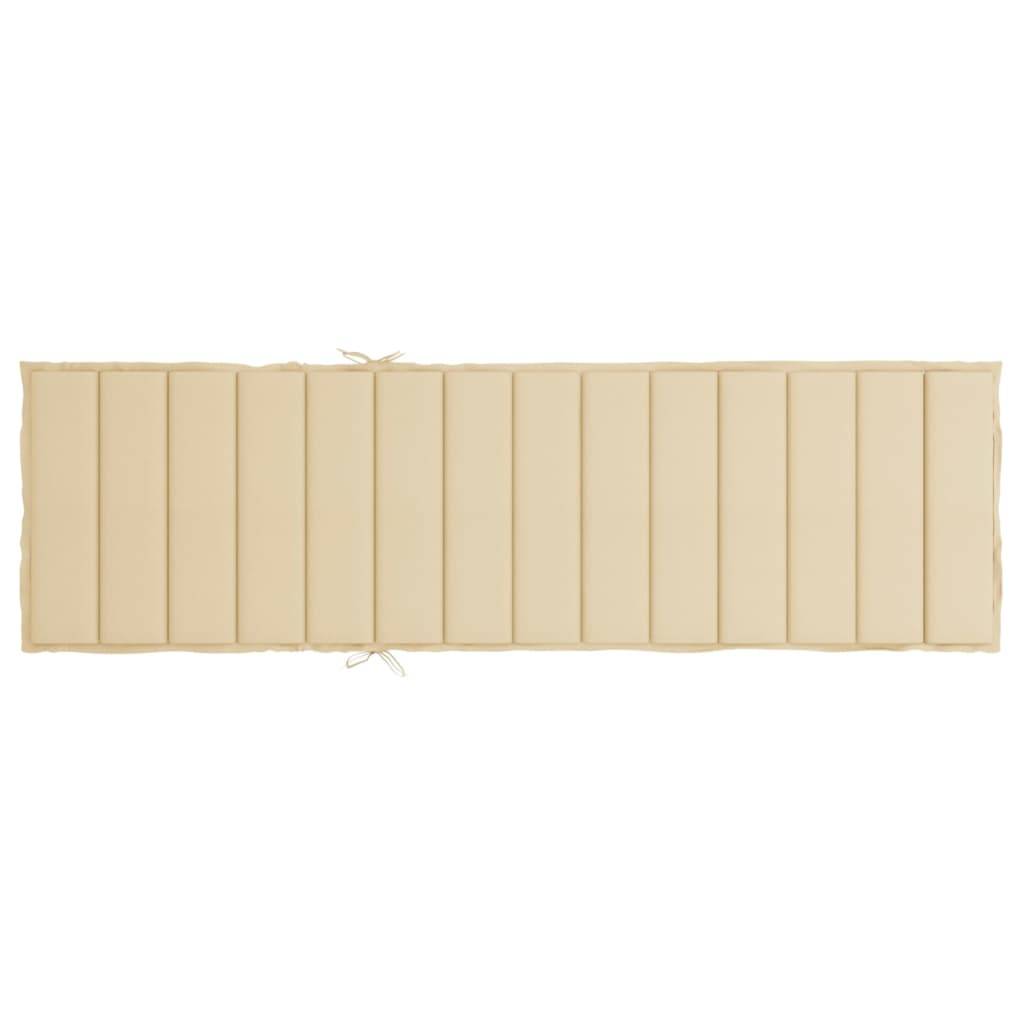Matelas Bain de Soleil Tissu Oxford Confortable pour Transat de Piscine Beige 200x50cm – ComfortXL Outdoor Living - Image 5