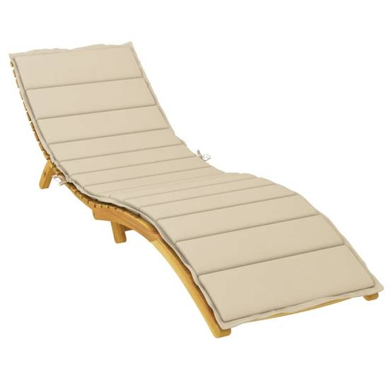 Matelas Bain de Soleil Tissu Oxford Confortable pour Transat de Piscine Beige 200x50cm – ComfortXL Outdoor Living - Image 3