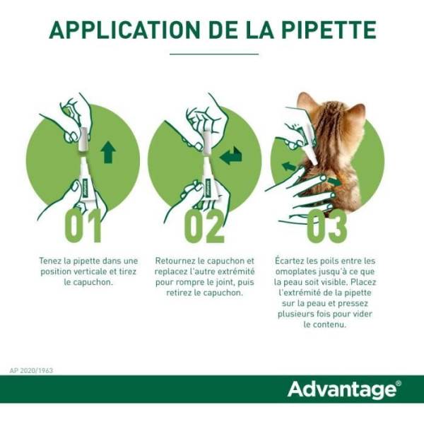 Advantage - ADVANTAGE Solution Antipuce Chat Lapin +4kg 6 pipettes - Image 2