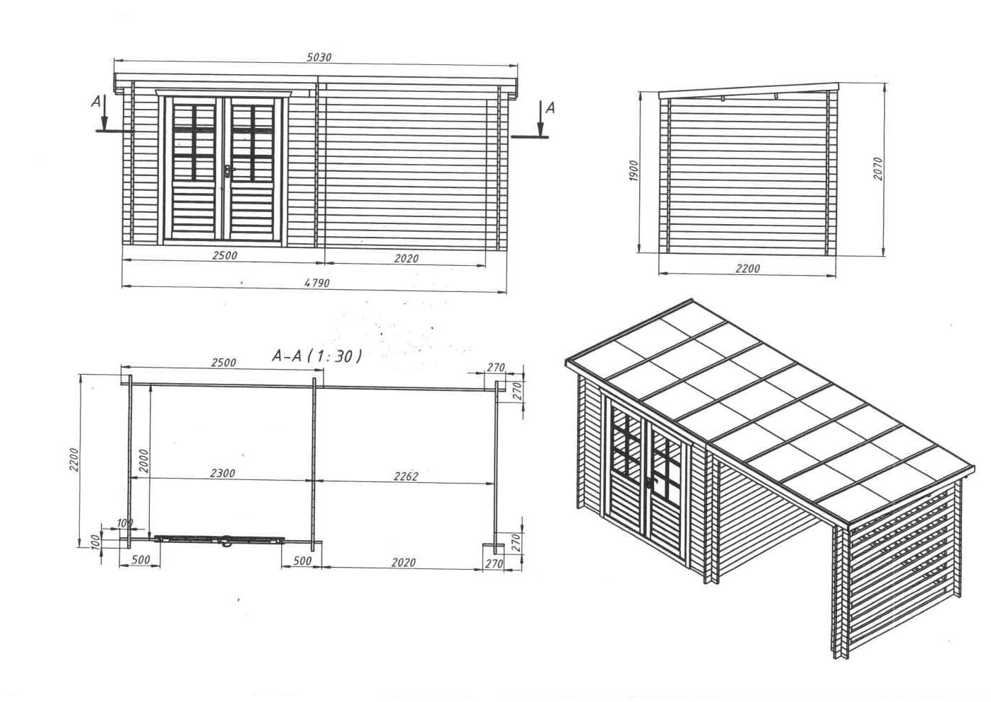 0 - Abri de jardin double espace, 10.5m², 4790 x 2200, ep 19mm, INT046 /GARTFLEX - Image 6