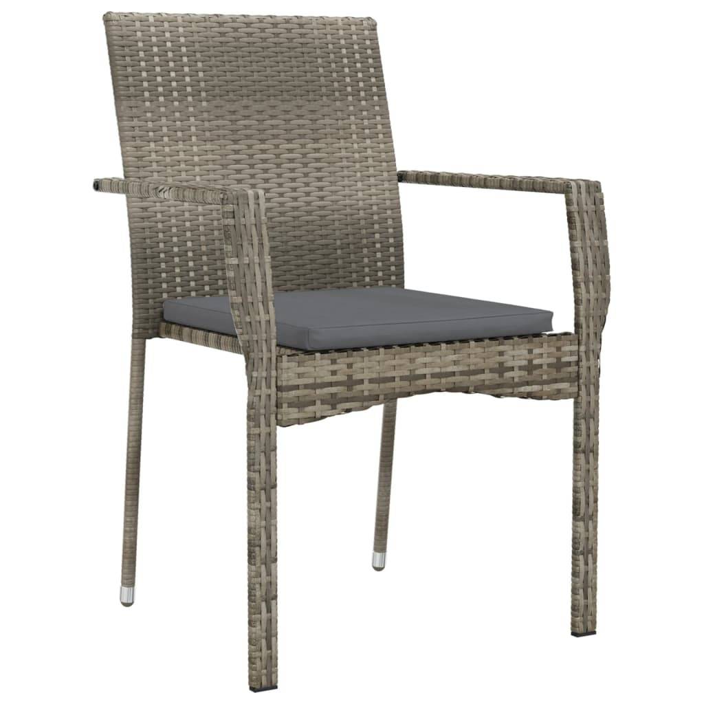 Vidaxl - Ensemble à manger de jardin 3 pcs coussins gris résine tressée vidaXL 3184993 - Image 6