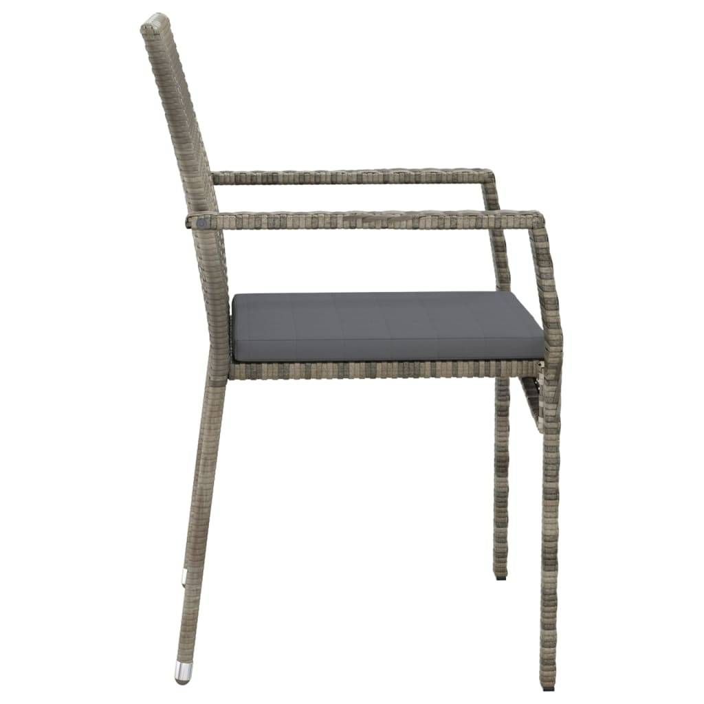 Vidaxl - Ensemble à manger de jardin 3 pcs coussins gris résine tressée vidaXL 3184993 - Image 7