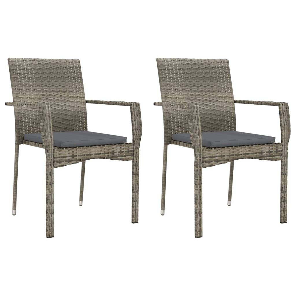 Vidaxl - Ensemble à manger de jardin 3 pcs coussins gris résine tressée vidaXL 3184993 - Image 8