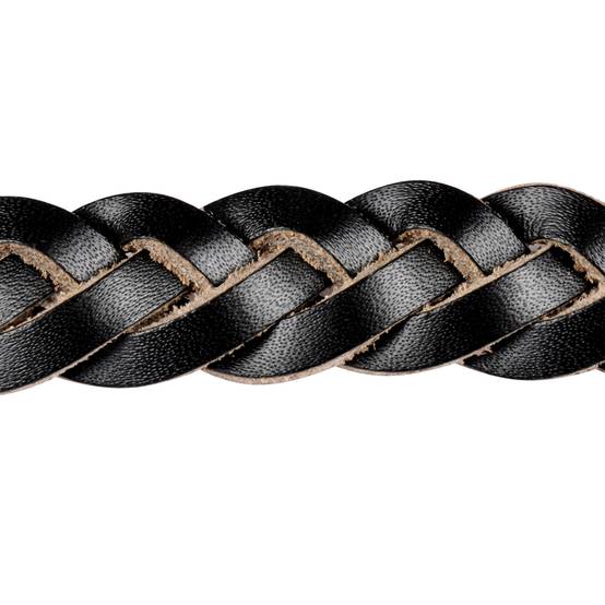 Collier pour chien en cuir tressé noir - Image 3