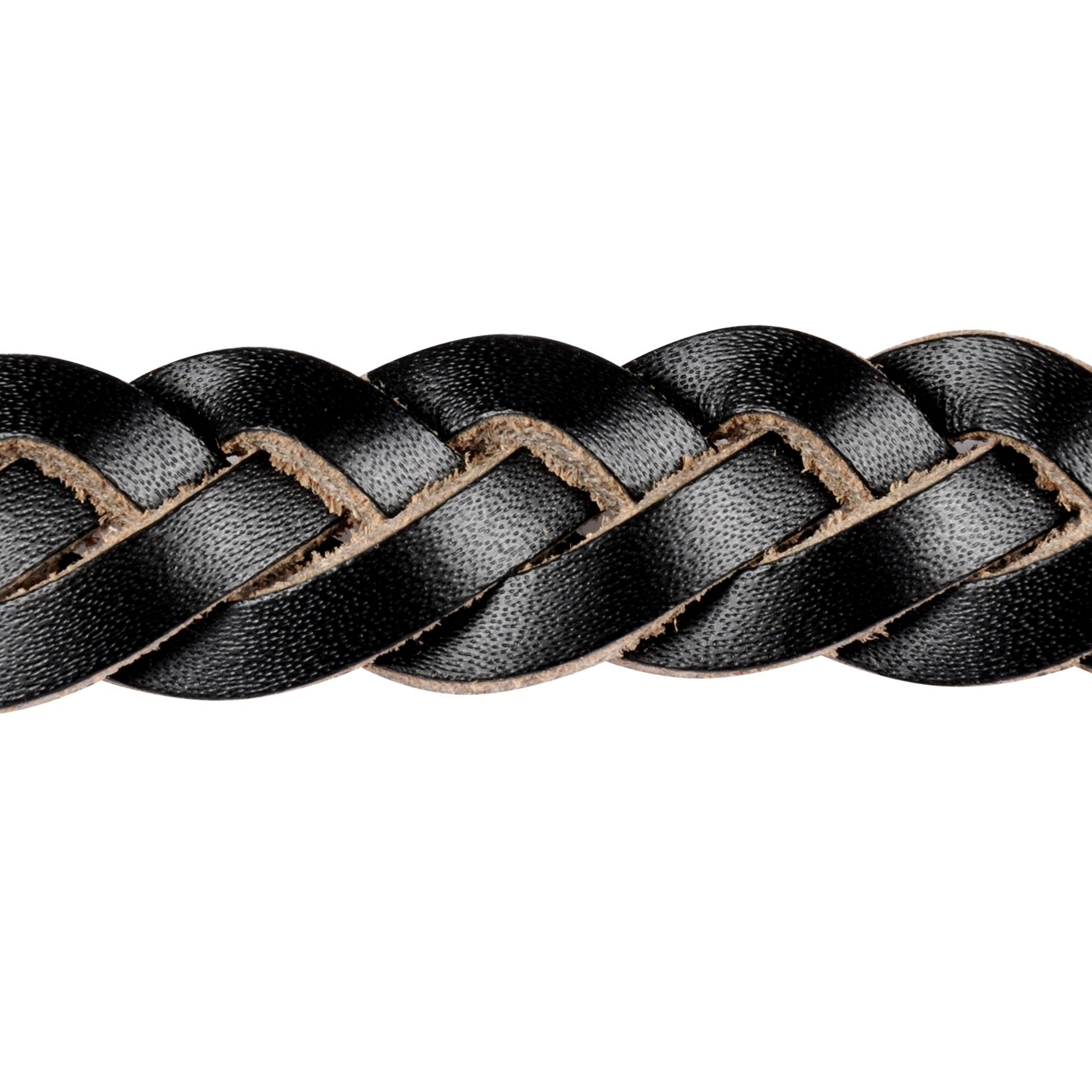 Collier pour chien en cuir tressé noir - Image 3