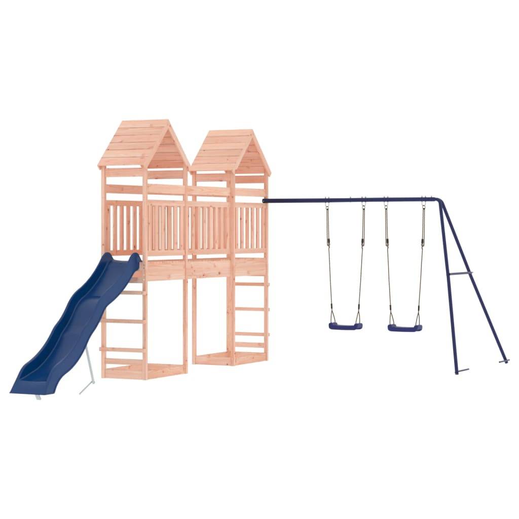 Helloshop26 - Aire de jeux d'extérieur balançoires toboggan portiques robuste jeux jardin 315 x 558 x 264 cm bois massif de douglas - Image 1