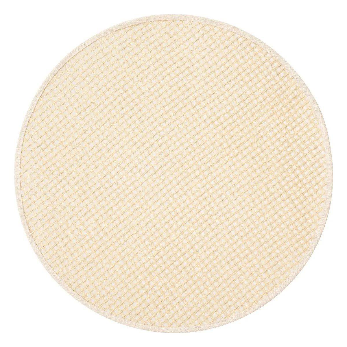 Set de Table Rond en Jute "Rivi" 38cm Blanc - Image 1