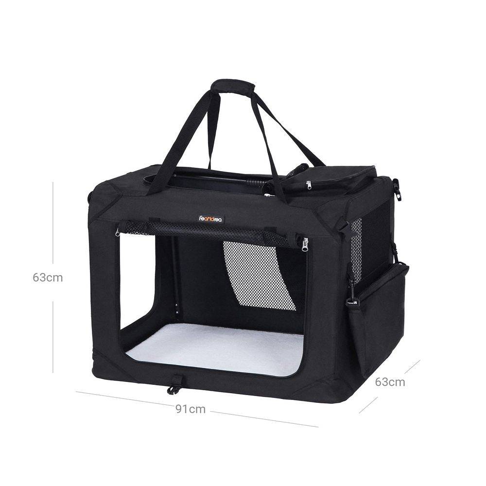 Sac de transport voyage chien L 92,5 x 70 x 9 cm noir - Image 7