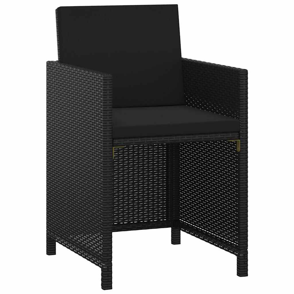 Vidaxl - Ensemble à dîner de jardin avec coussins 3 pcs-Salons de jardin poly rotin noir 151836 - Image 3