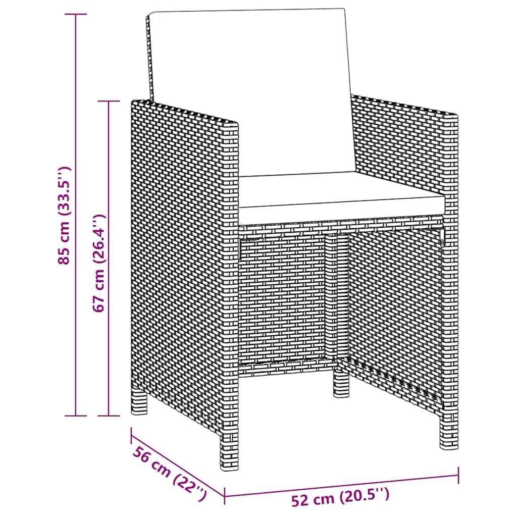 Vidaxl - Ensemble à dîner de jardin avec coussins 3 pcs-Salons de jardin poly rotin noir 151836 - Image 7