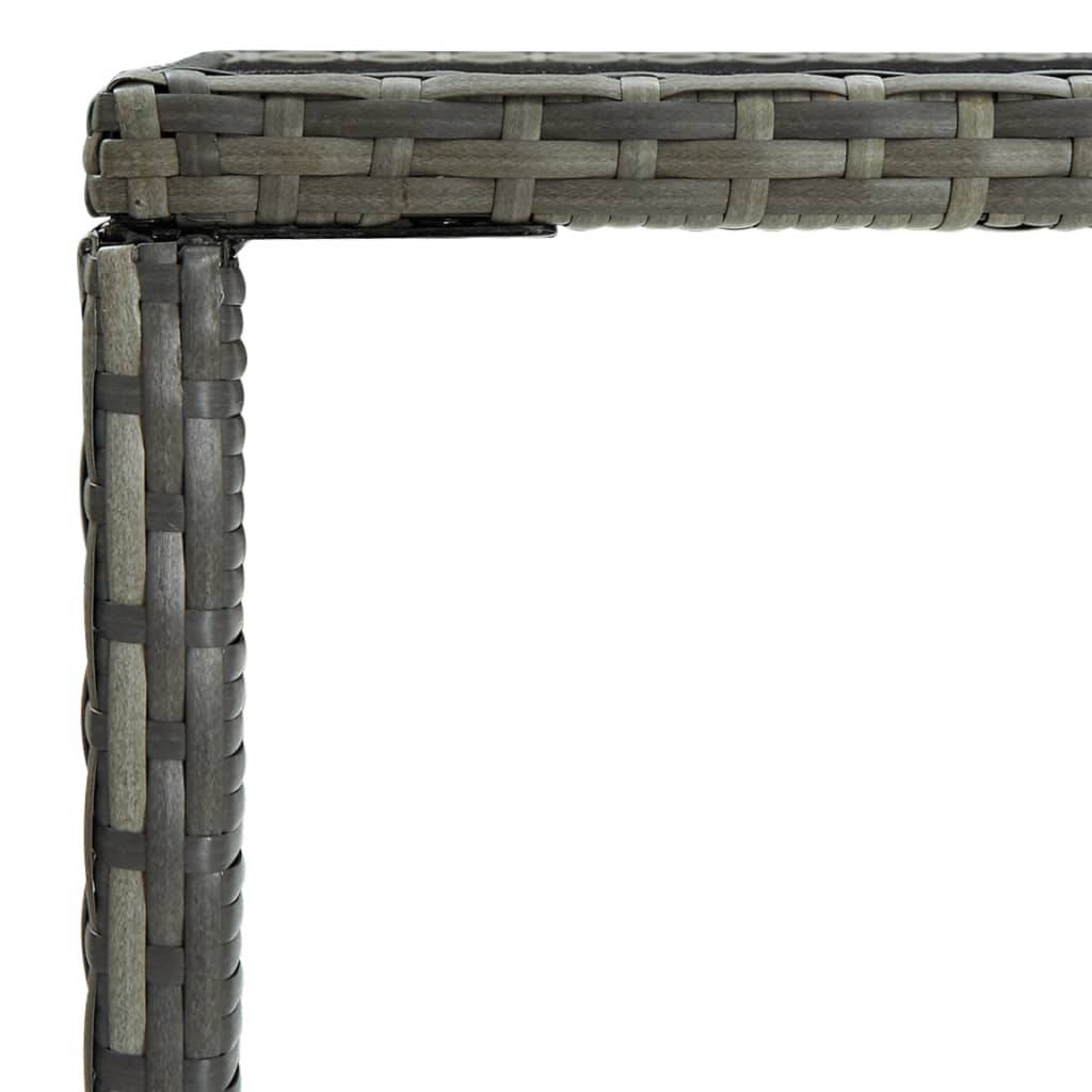 ComfortXL - Table Haute de Jardin Grise 70x70 cm, Style Bar en Résine Tressée et Plateau Verre – ComfortXL Outdoor Living - Image 4