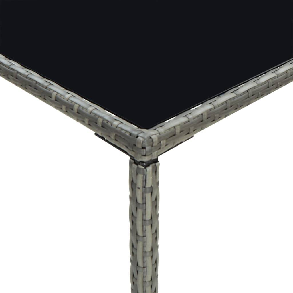 ComfortXL - Table Haute de Jardin Grise 70x70 cm, Style Bar en Résine Tressée et Plateau Verre – ComfortXL Outdoor Living - Image 5