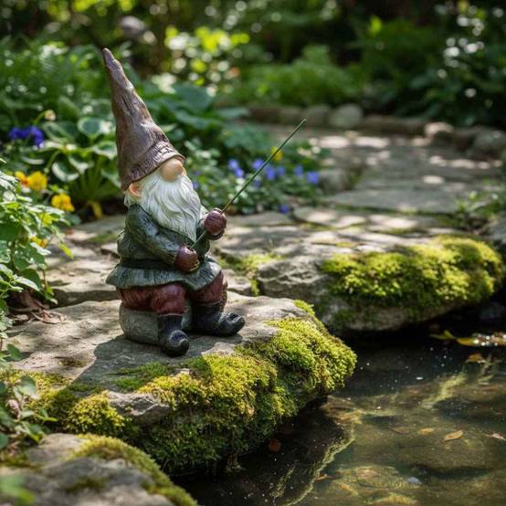 Esschert Design - Nain de jardin pêcheur en résine 25 cm - Image 2