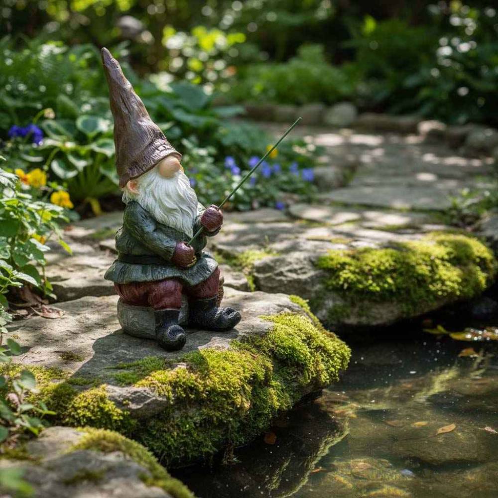 Esschert Design - Nain de jardin pêcheur en résine 25 cm - Image 2