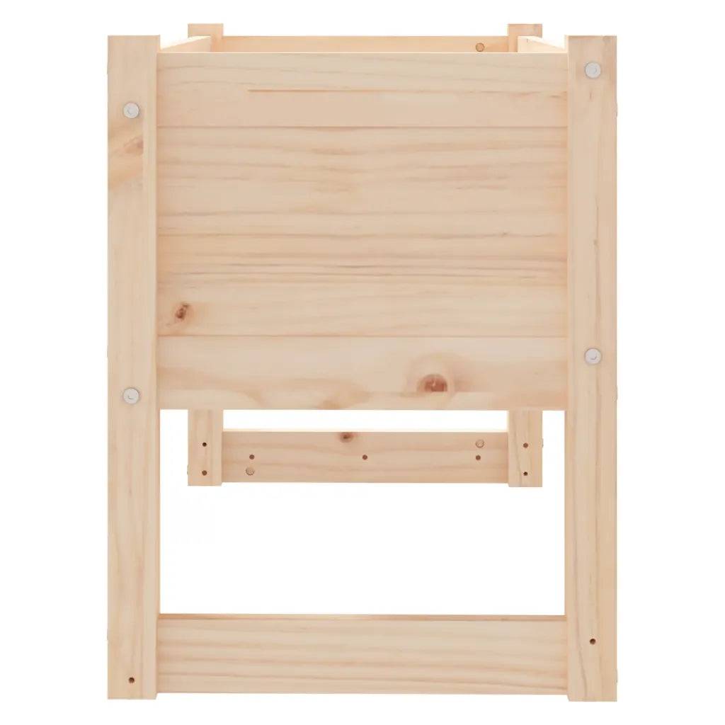 Jardinière rectangulaire décorative pour jardin balcon 78 x 40 x 52 cm en bois massif naturel - Image 3