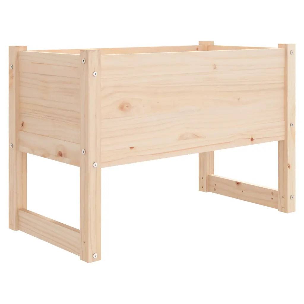 Jardinière rectangulaire décorative pour jardin balcon 78 x 40 x 52 cm en bois massif naturel - Image 1