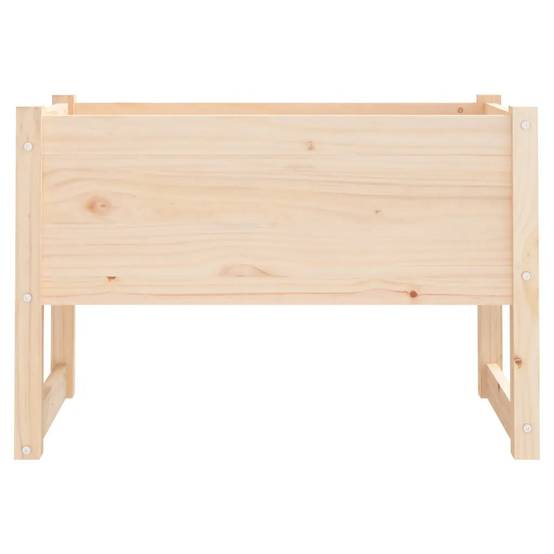 Jardinière rectangulaire décorative pour jardin balcon 78 x 40 x 52 cm en bois massif naturel - Image 2