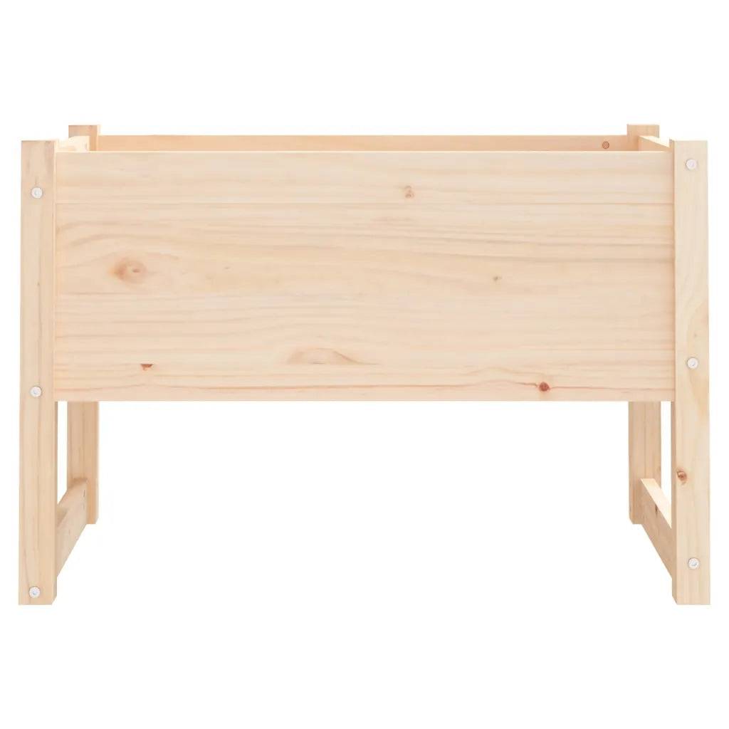 Jardinière rectangulaire décorative pour jardin balcon 78 x 40 x 52 cm en bois massif naturel - Image 2