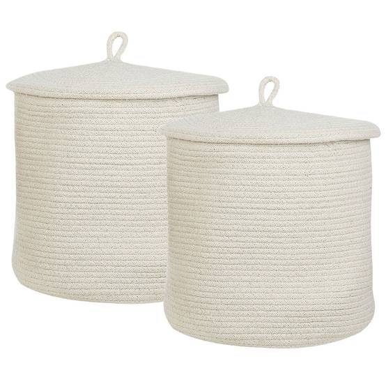 Beliani - Corbeille Coton Blanc cassé SILOPI - Beliani - Image 2
