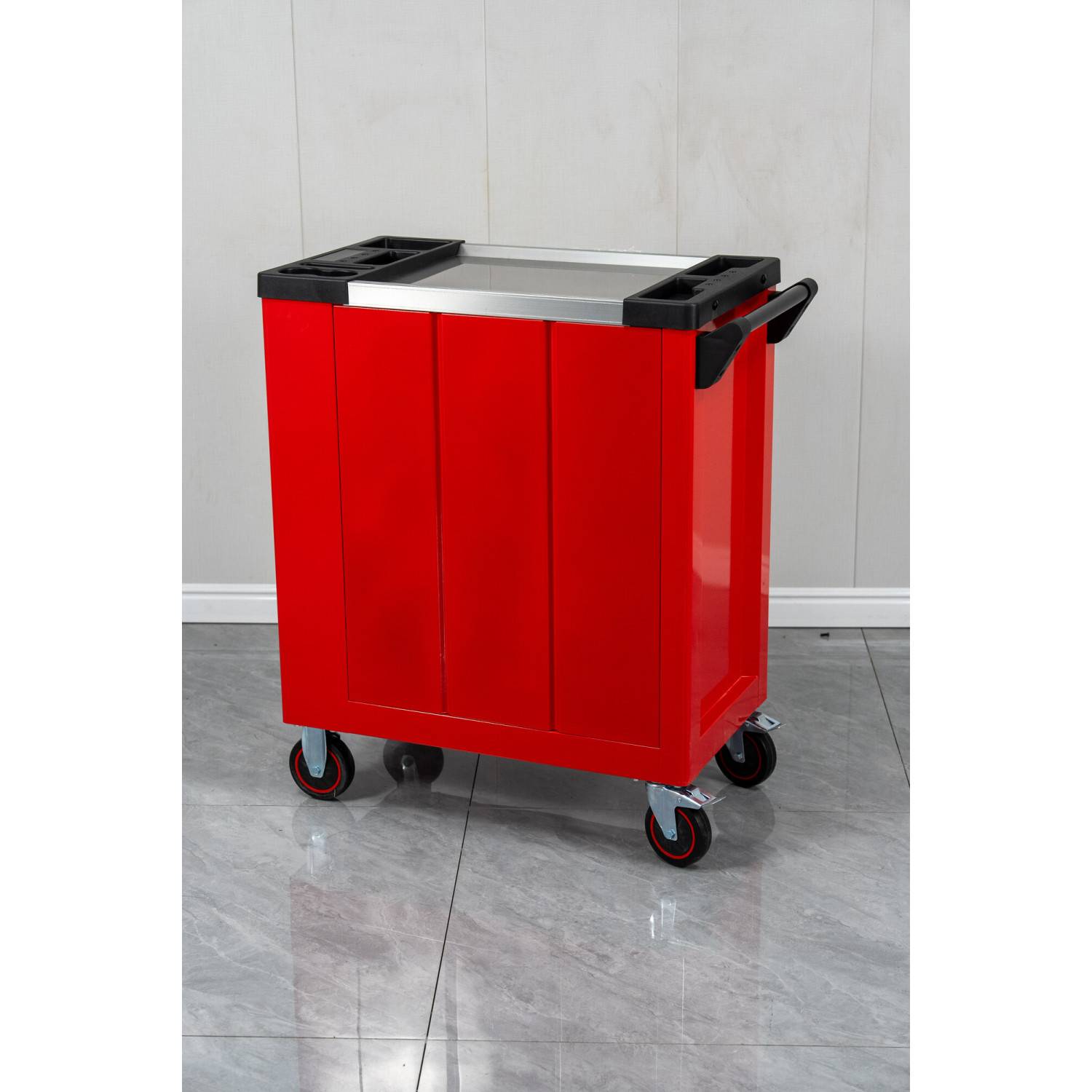 Servante d'Atelier Garage Automobile BM TOOLS ALPHA-PRO - 9 Tiroirs - 311 OUTILS, 4 roues, 2 freins, Chariot MECANICIEN - Rouge - Image 7