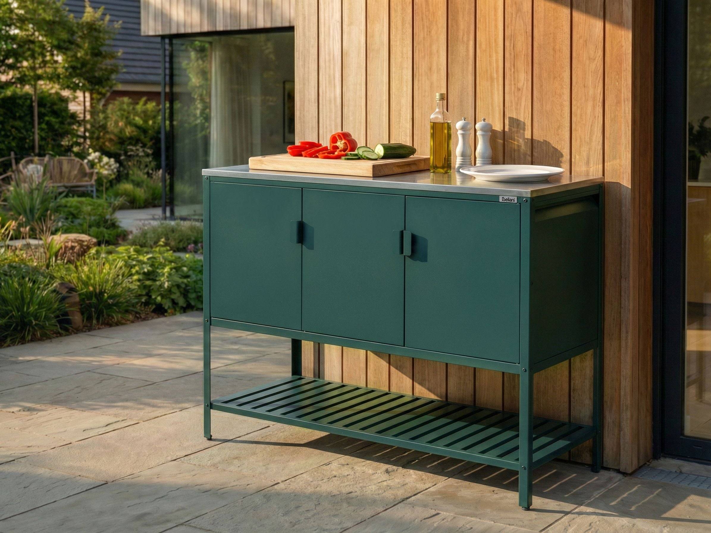 Beliani - Cuisine de jardin Acier Vert MAENZA - 120x60x93- Beliani - Image 1