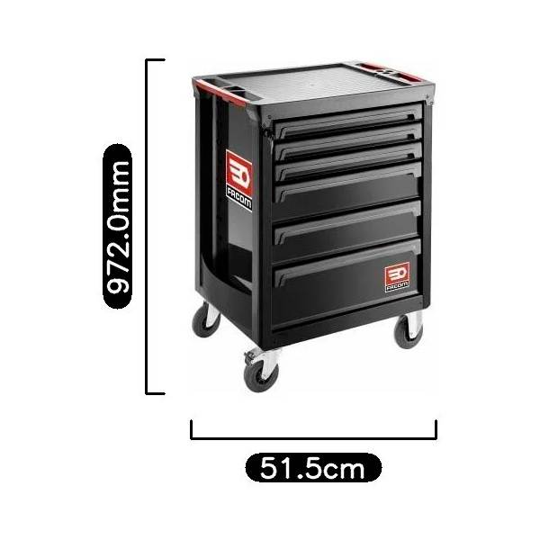 FACOM Servante d'atelier ROLL M3 6 Tiroirs Noire - ROLL.6NM3APF - Image 3