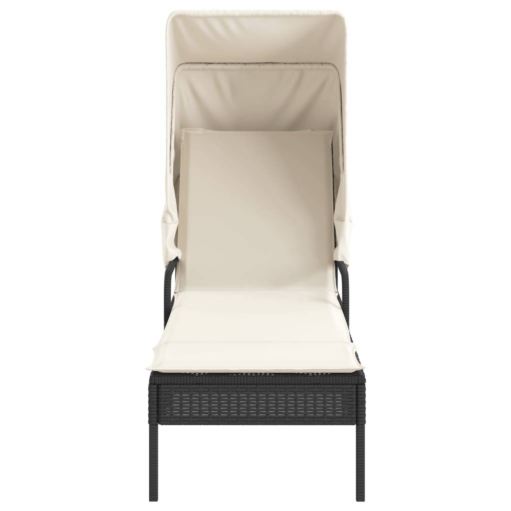 ComfortXL - Duo Transats Résine Noire avec Auvent Pare-Soleil Table Basse et Coussins Écru – ComfortXL Outdoor Living - Image 4