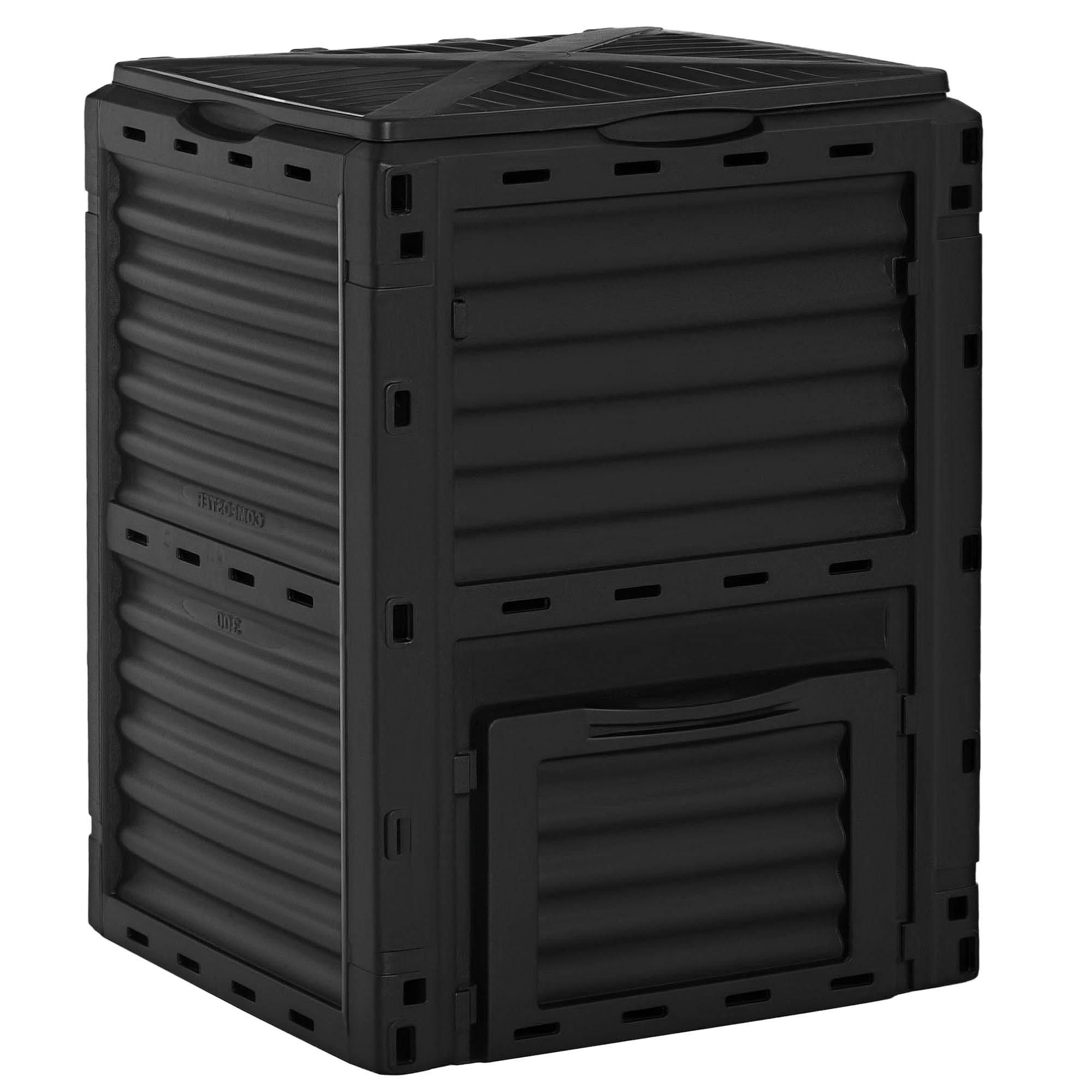 ComfortXL - Composteur de jardin PP 300 L noir 60,5 x 60,5 x 81,5 cm 48 aérations extérieur - ComfortXL Outdoor Living - Image 1