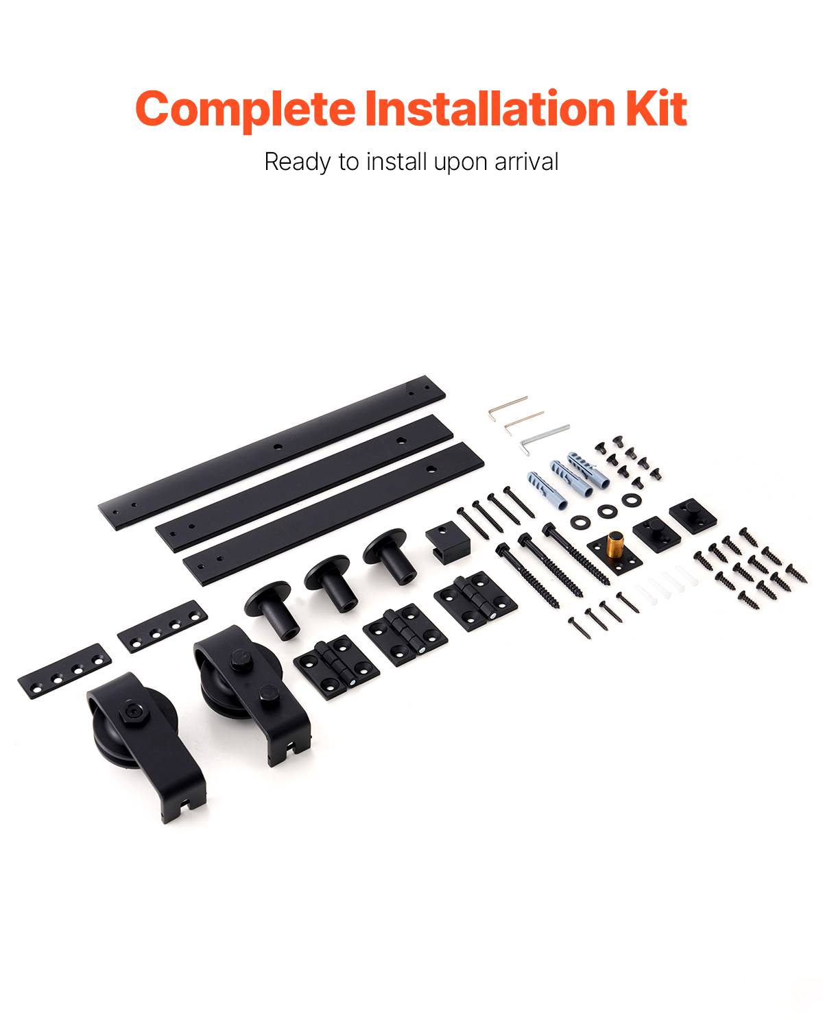 VEVOR Kit quincaillerie porte grange coulissante pliante, 1016 mm, rail simple. 2 portes. - Image 7