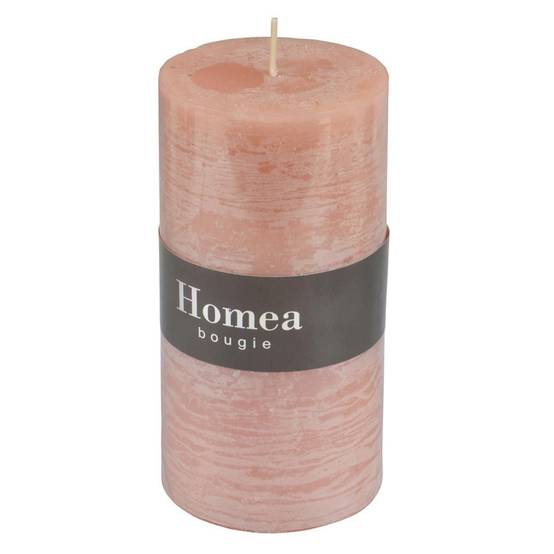Bougie Pilier Déco "Rustique" 13cm Rose Poudré - Image 2