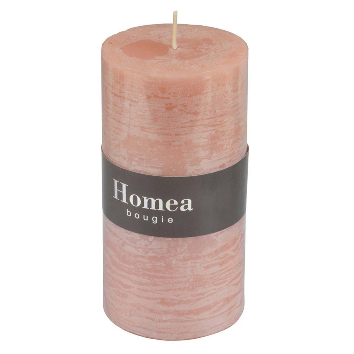 Bougie Pilier Déco "Rustique" 13cm Rose Poudré - Image 2