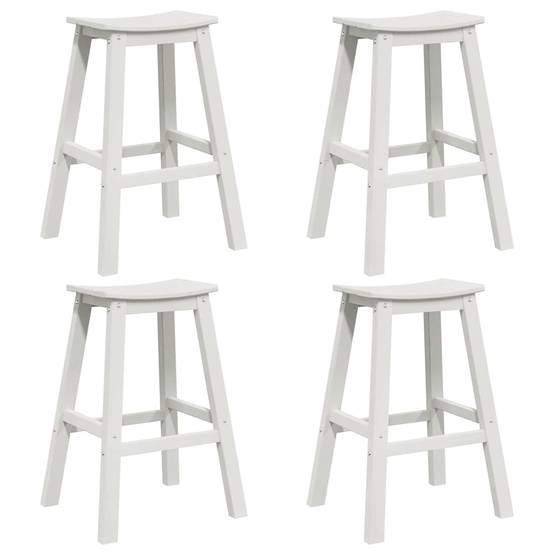 Lot de 4 Tabourets de Bar de Jardin HDPE Résistant aux Intempéries pour Extérieur Blanc – ComfortXL Outdoor Living - Image 2