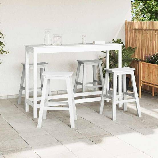 Lot de 4 Tabourets de Bar de Jardin HDPE Résistant aux Intempéries pour Extérieur Blanc – ComfortXL Outdoor Living - Image 3