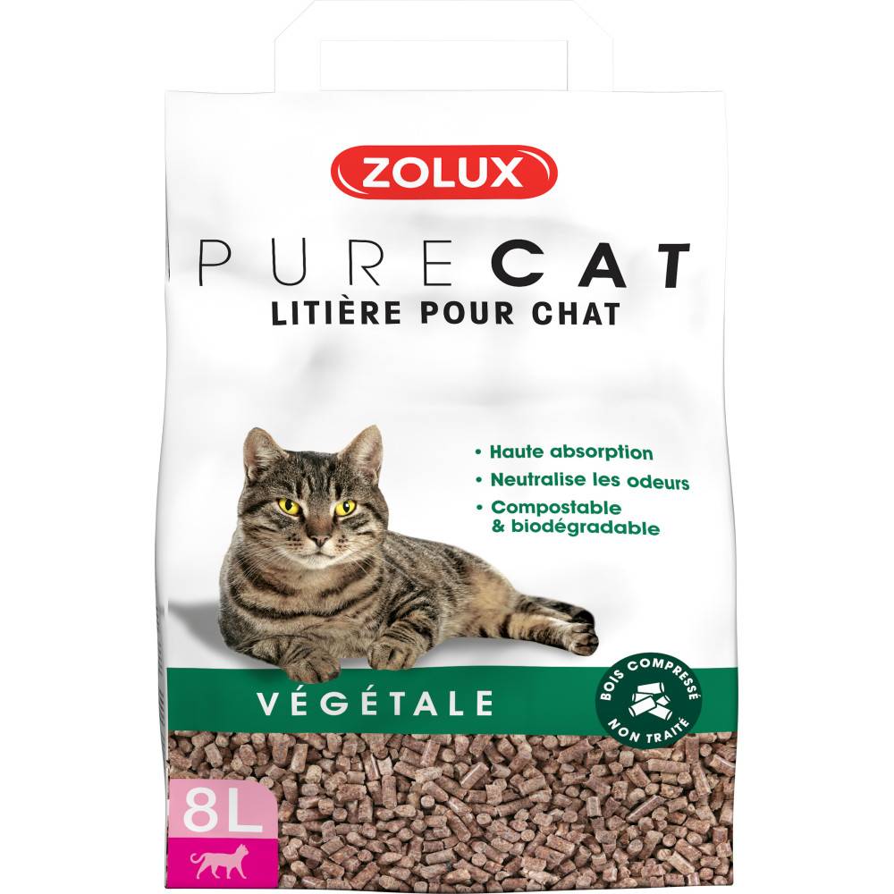 Zolux - zolux - Litière végétale granules de bois PureCat 8 L soit 4.5 kg pour chat - Image 4